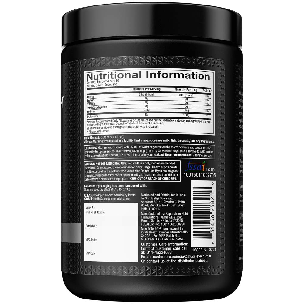 MUSCLETECH 100% GLUTAMINE - Anura Nutrition