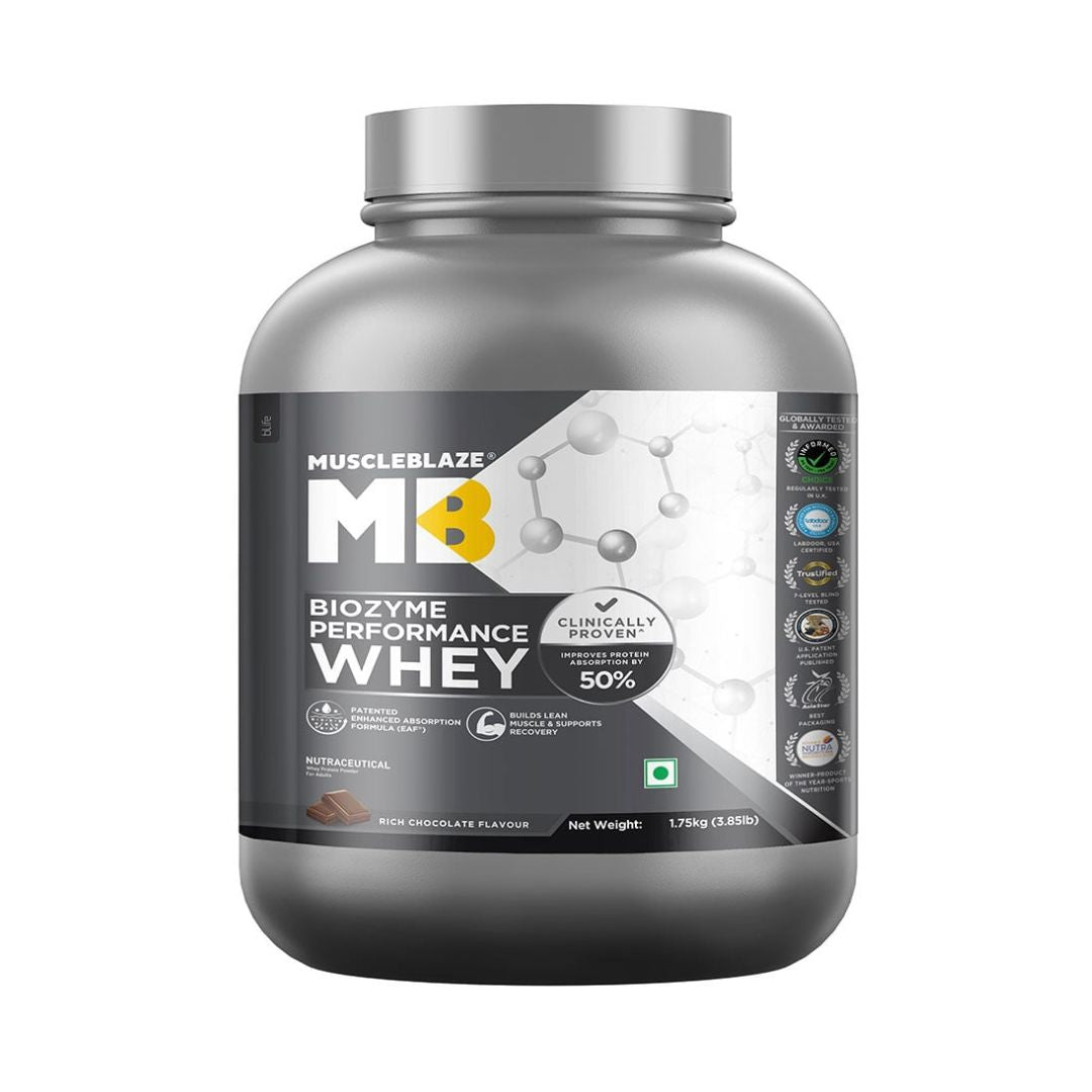 MUSCLE BLAZE BIOZYME PERFORMANCE WHEY PROTEIN 1.75KG 3.85lb