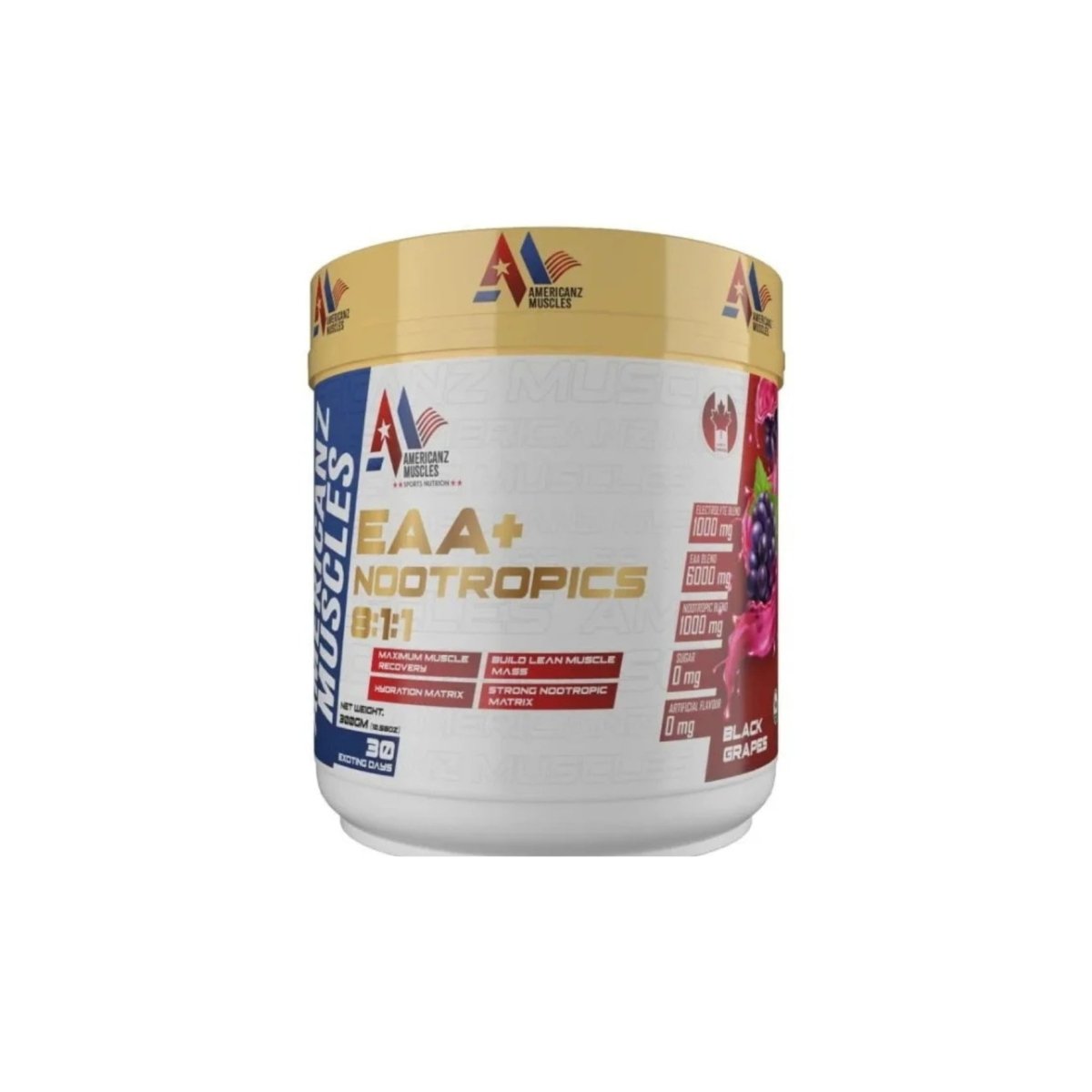 AMERICANZ MUSCLES EAA+ NOOTROPICS 8:1:1 30 SERVINGS - Anura Nutrition