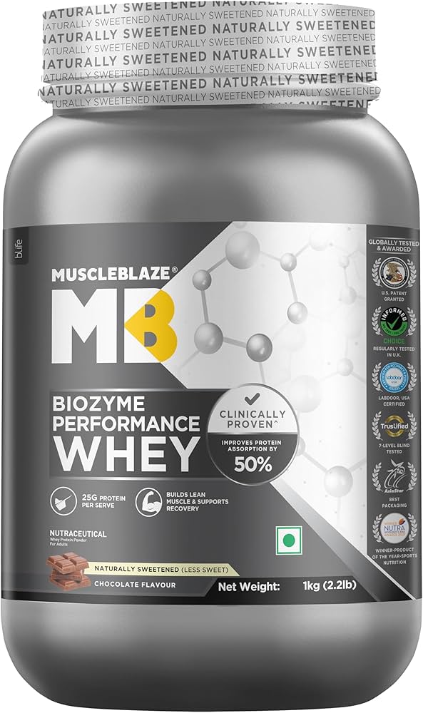 MuscleBlaze Biozyme Performance Whey, 1 kg