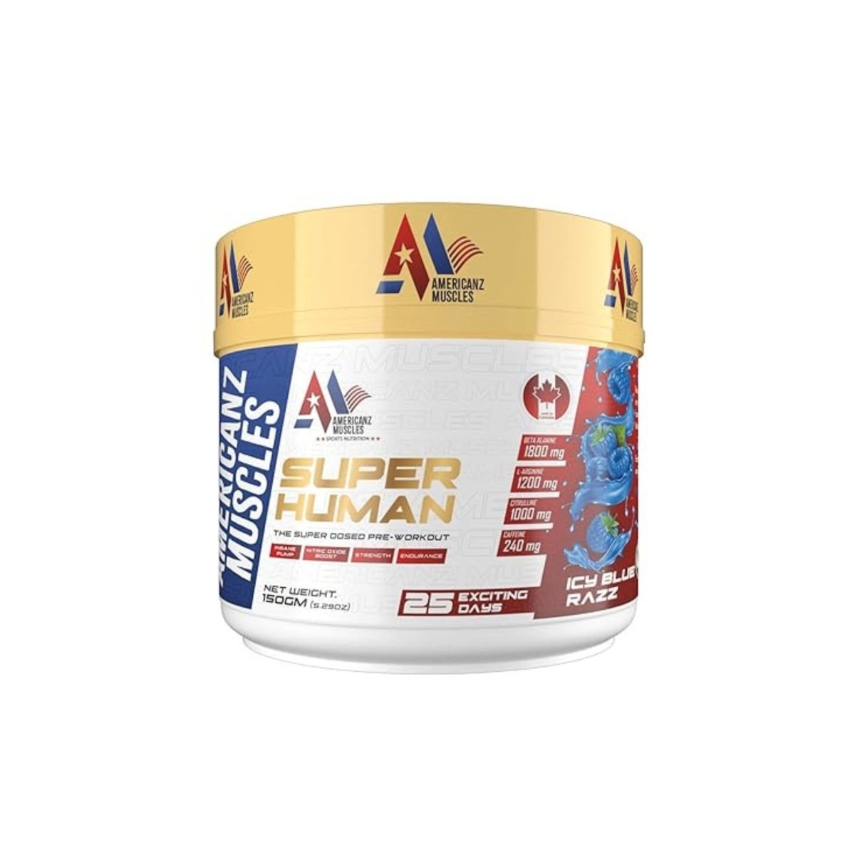 AMERICANZ MUSCLES SUPER HUMAN PRE - WORKOUT 50 SERVINGS - Anura Nutrition