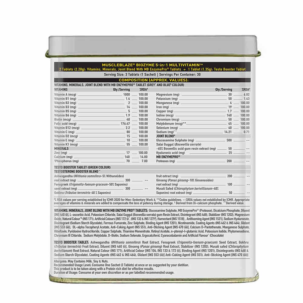 MUSCLE BLAZE BIOZYME MULTIVITAMIN 90TABS
