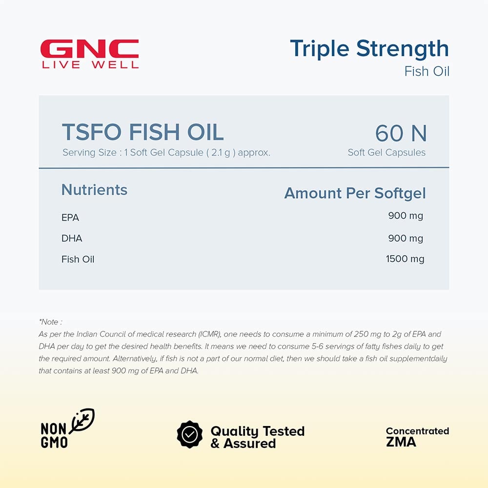 GNC TRIPLE STRENGTH FISH OIL CAPSULES