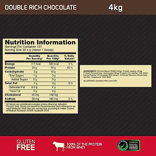 Optimum Nutrition (ON) Gold Standard 100% Whey (4kg)