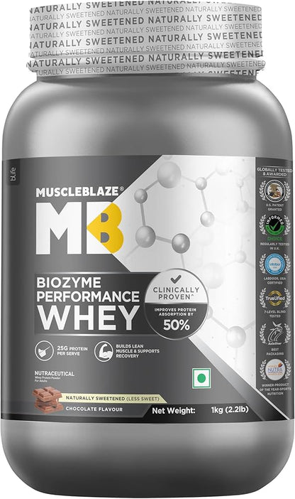 MuscleBlaze Biozyme Performance Whey, 1 kg