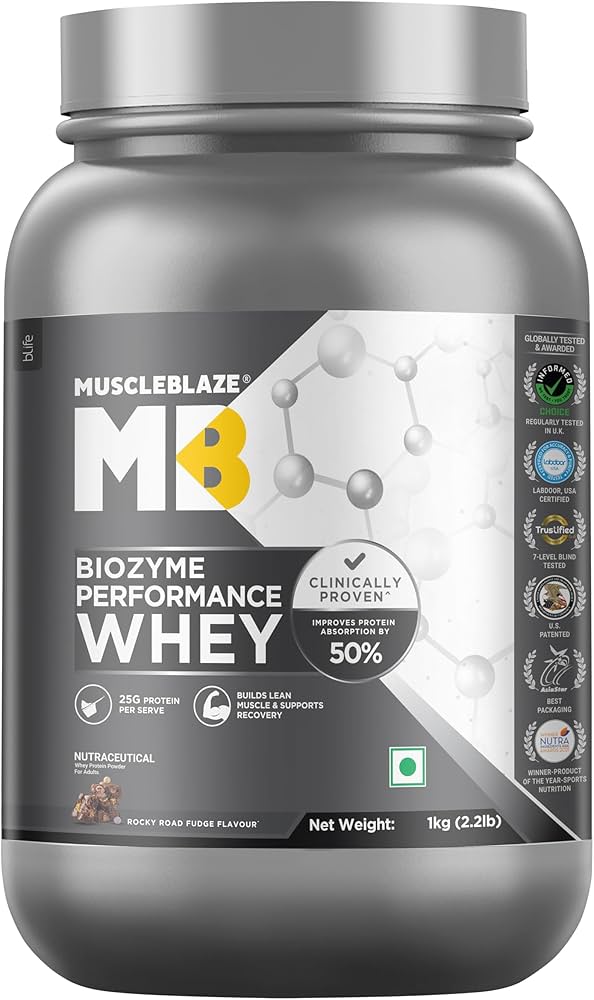 MuscleBlaze Biozyme Performance Whey, 1 kg