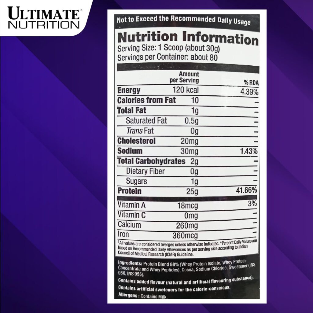 Ultimate Nutrition Prostar 100% Whey Protein (2.39 kg, Chocolate creame)