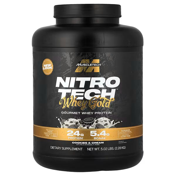 MuscleTech, Nitro-Tech Whey Gold, Cookies and Cream, 5.02 lbs (2.28 kg)