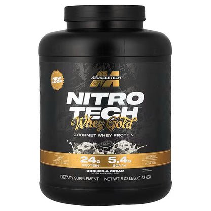 MuscleTech, Nitro-Tech Whey Gold, Cookies and Cream, 5.02 lbs (2.28 kg)