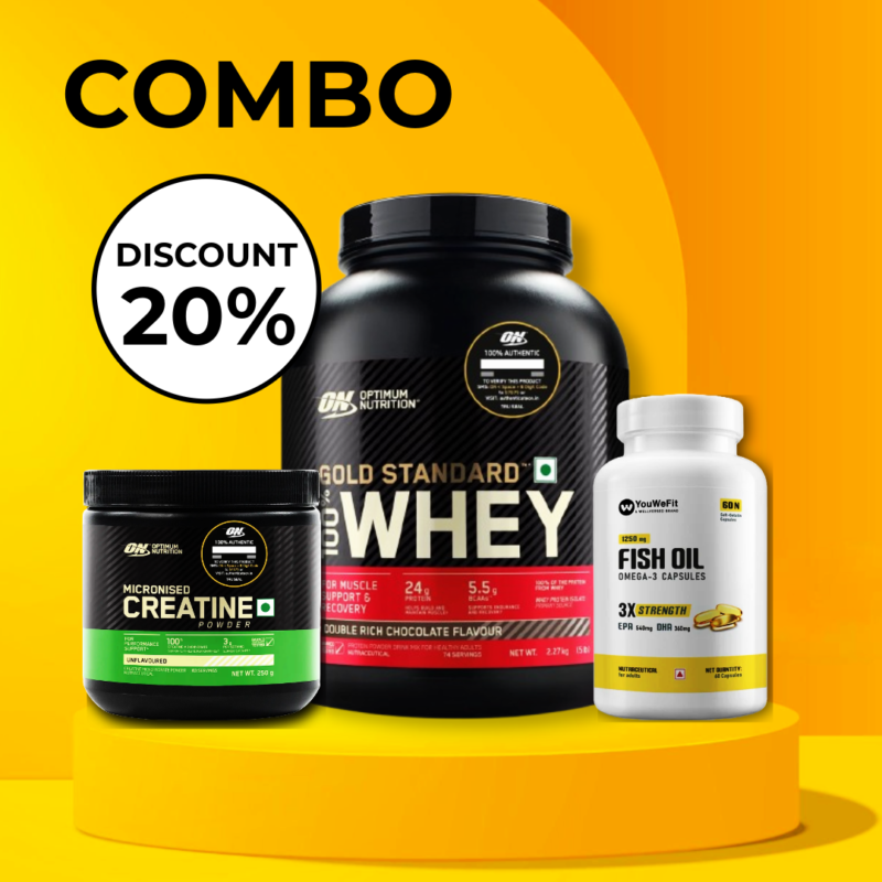 Optimum nutrition whey 2.27kg+Optimum nutrition creatine 250g + Youwefit fishoil x3 strength 60caps