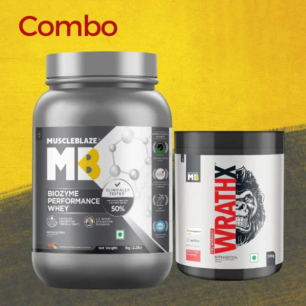Muscle blaze whey 1kg and Wrathx pre workout 300g