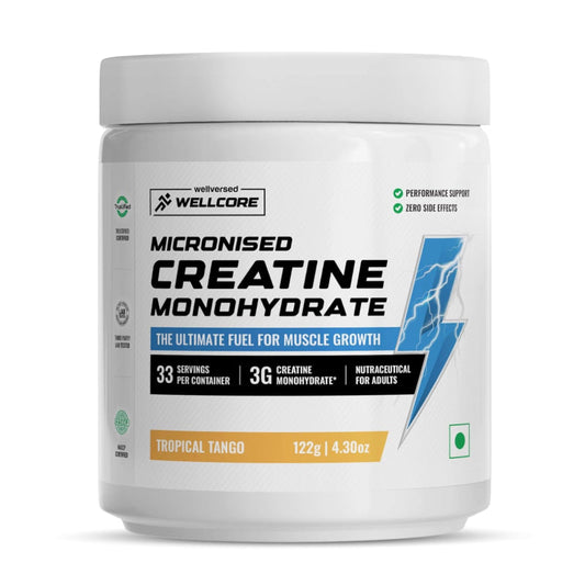 Wellcore – Pure Micronised Creatine Monohydrate (Tropical Tango, 33 Servings)