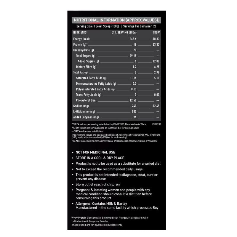 MuscleBlaze Mass Gainer XXL | Chocolate | 3kg