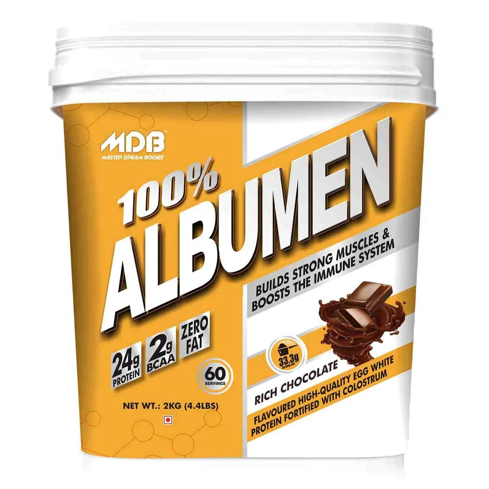 MDB 100% Albumen - 24g Protein with 2g BCAA - Premium Egg White Protein 2kg