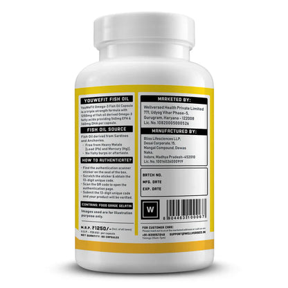 Wellversed (YouWeFit) Fish Oil Omega -3 1250Mg – 60 Caps