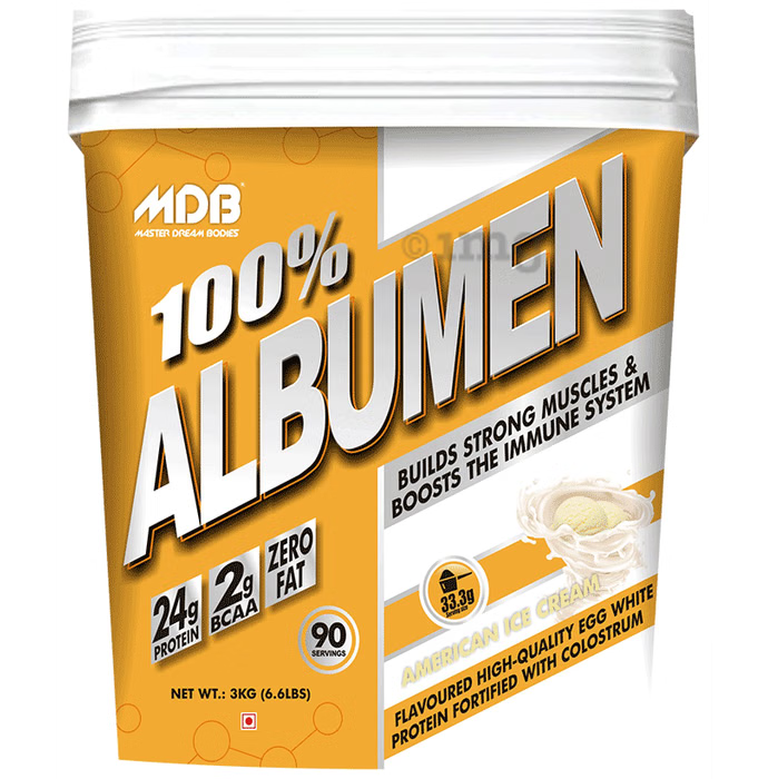 MDB 100% Albumen - 24g Protein with 2g BCAA - Premium Egg White Protein 2kg