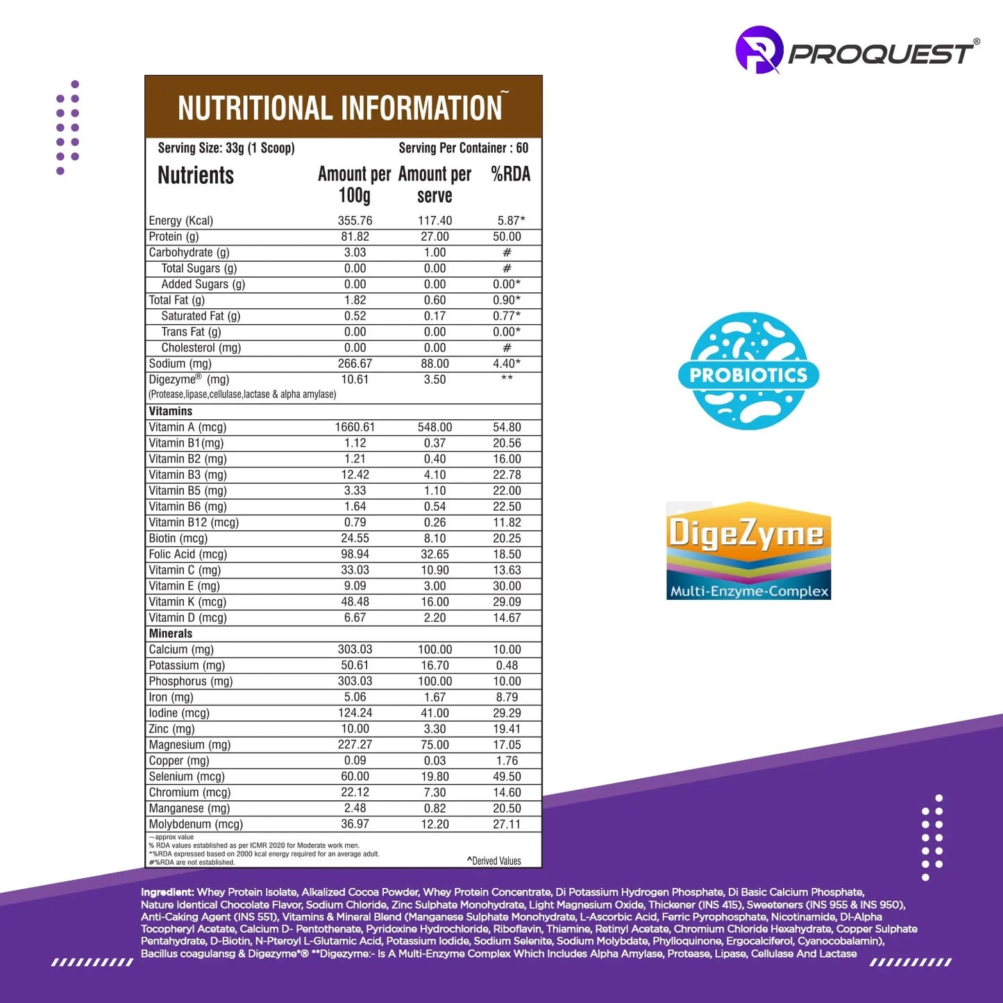 Proquest Iso Quest Isolate Whey Protein - 2 Kg (4.4 Lb)