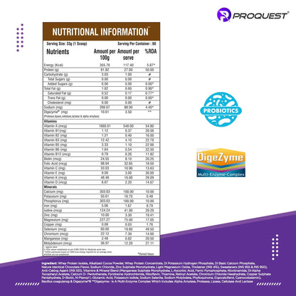 Proquest Iso Quest Isolate Whey Protein - 2 Kg (4.4 Lb)