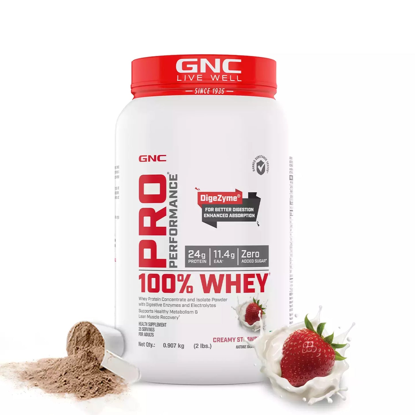 GNC Pro Performance 100% Whey Protein Powder - 907 gm (1.99 Lb)