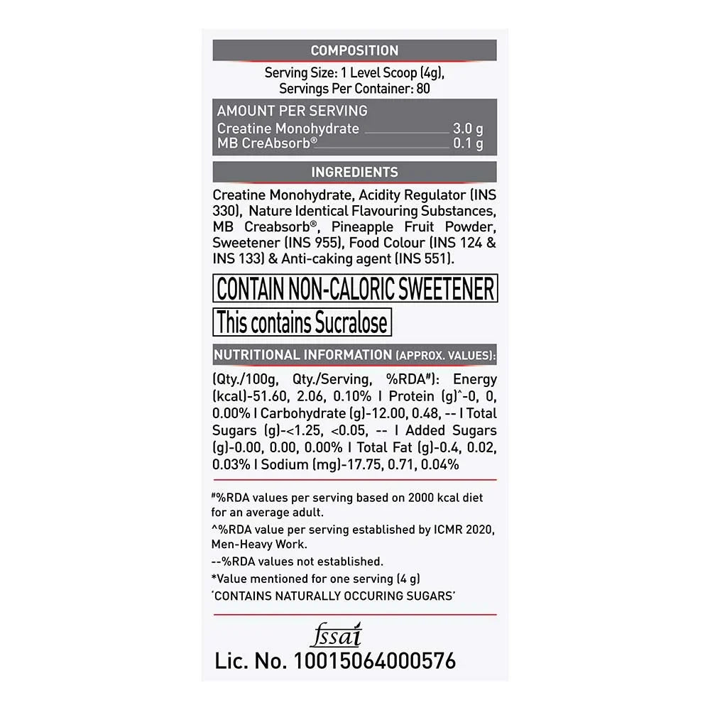 MuscleBlaze Creatine Monohydrate CreAMP 320g