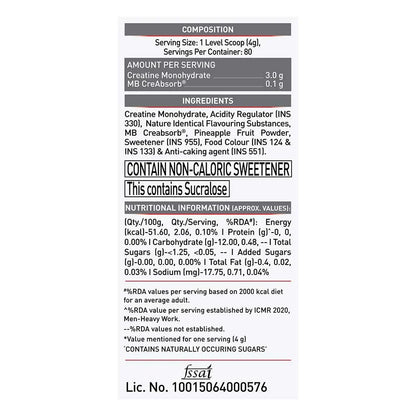 MuscleBlaze Creatine Monohydrate CreAMP 320g